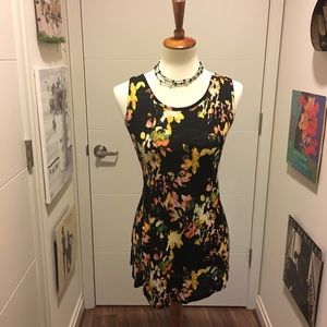 Cable & Gauge floral slub knit lace back top NWT